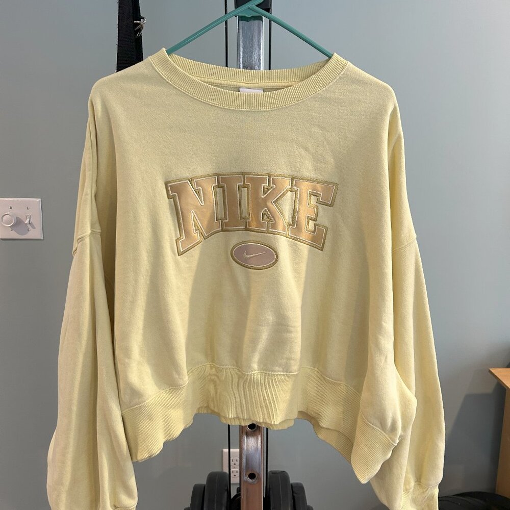 Nike Light Yellow Sweatshirt, Size Large